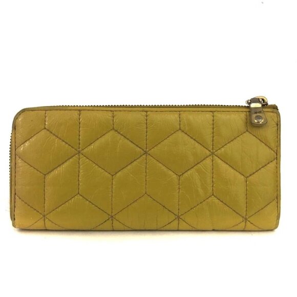 MIU MIU Logo Leather Zippy Long Wallet Yellow/2BG5381 - Picture 4 of 8